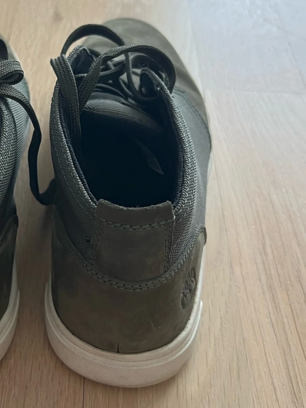Timberland Olive Green Chukka Boots with White Soles